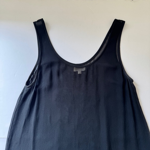 Aritzia Wilfred Tank 100% Silk Black Embroidered Lightweight Sheer Classic Sz XS - Picture 11 of 12